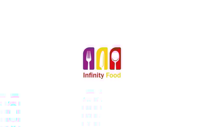 infinity food restaurant logo vector design modern template graphic business white black original