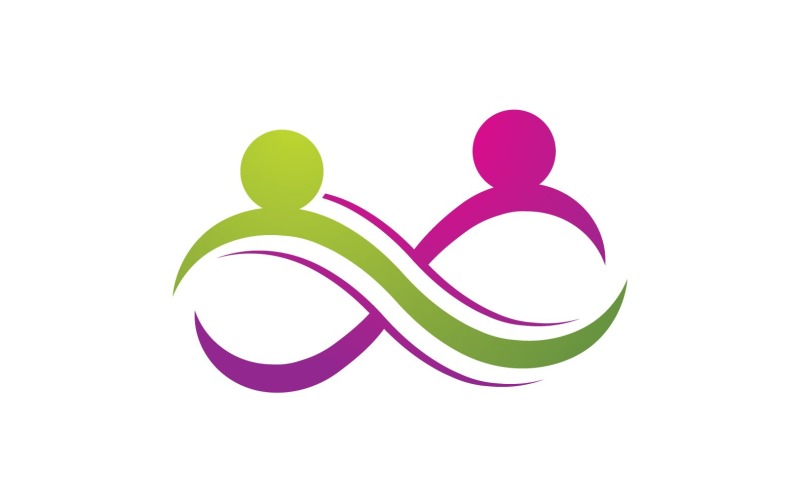 infinity people team group logo design for company v original