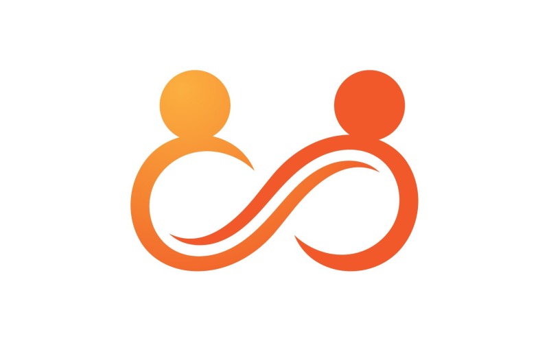infinity people team group logo design for company v original
