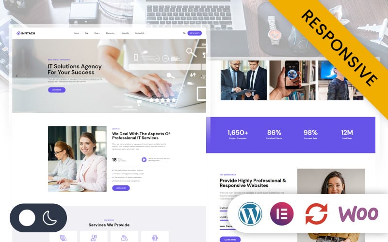 infitach it solutions and service elementor wordpress responsive theme original
