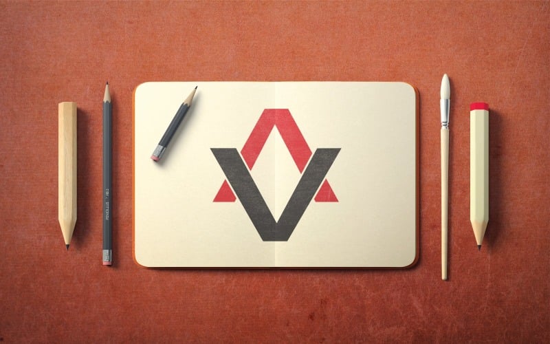 initial av letter logo template design original