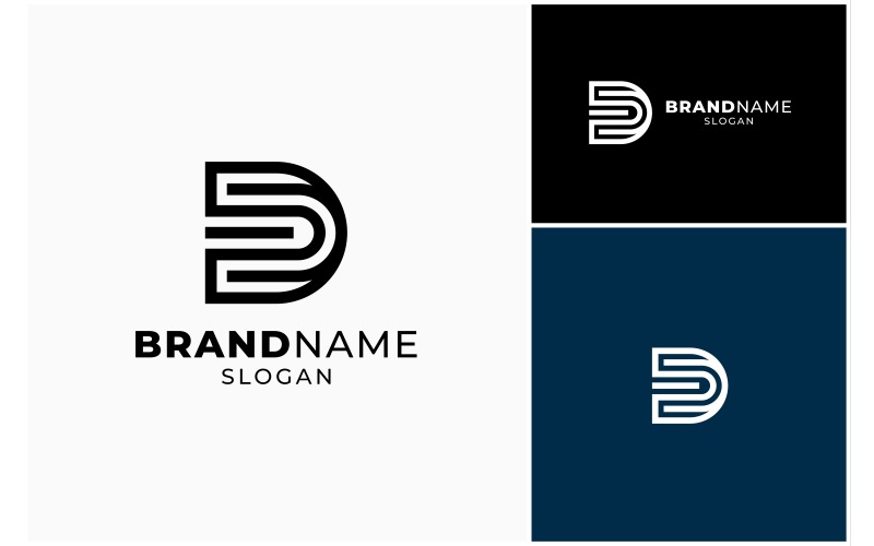 initial letter d monogram logo original