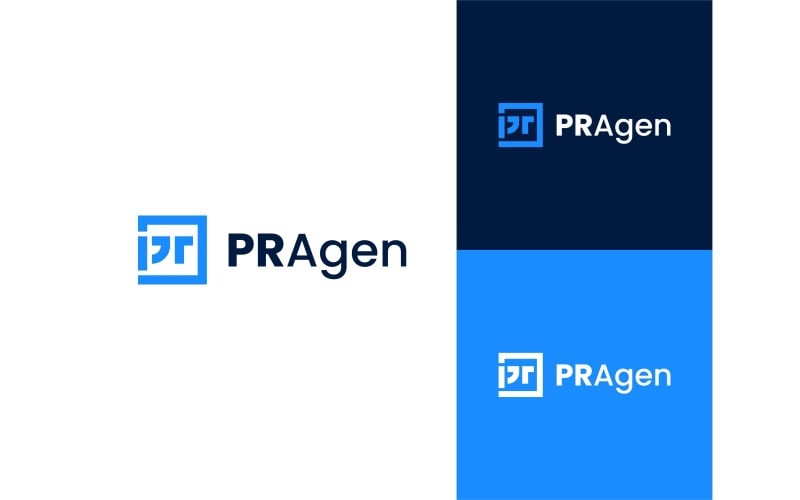 initial letter pr square logo original
