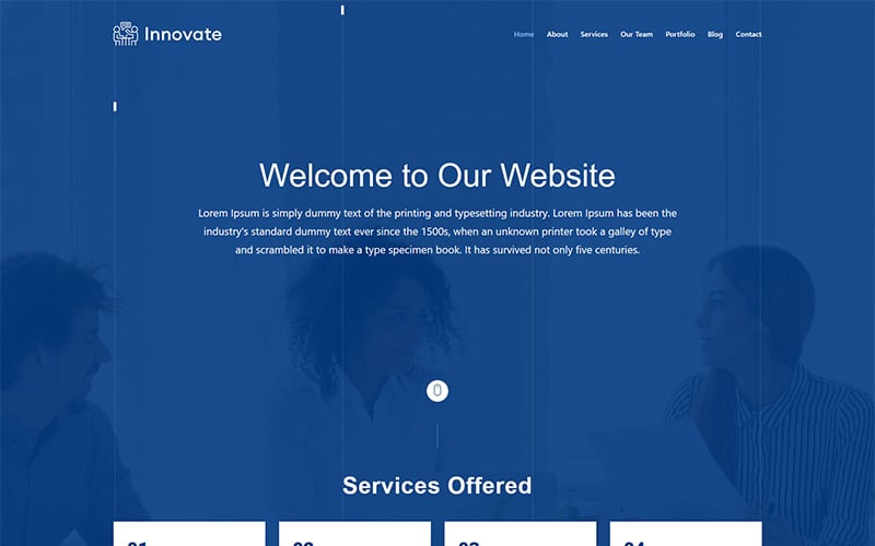 innovate landing page template original