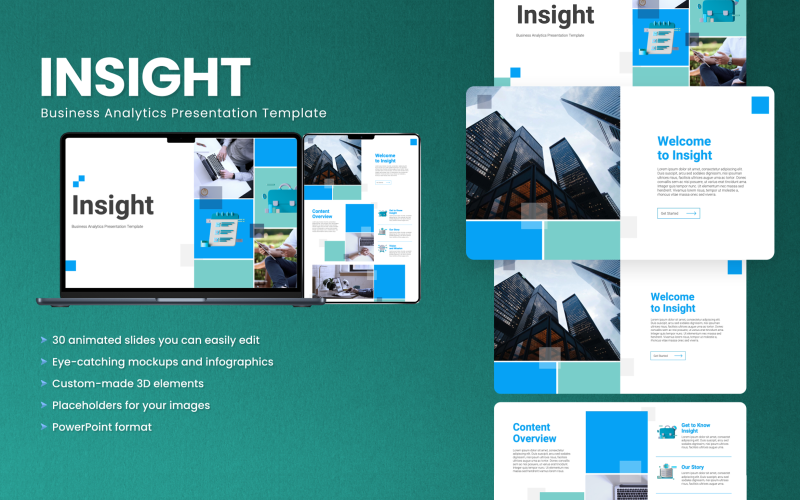 insight animated business analytics powerpoint presentation template original