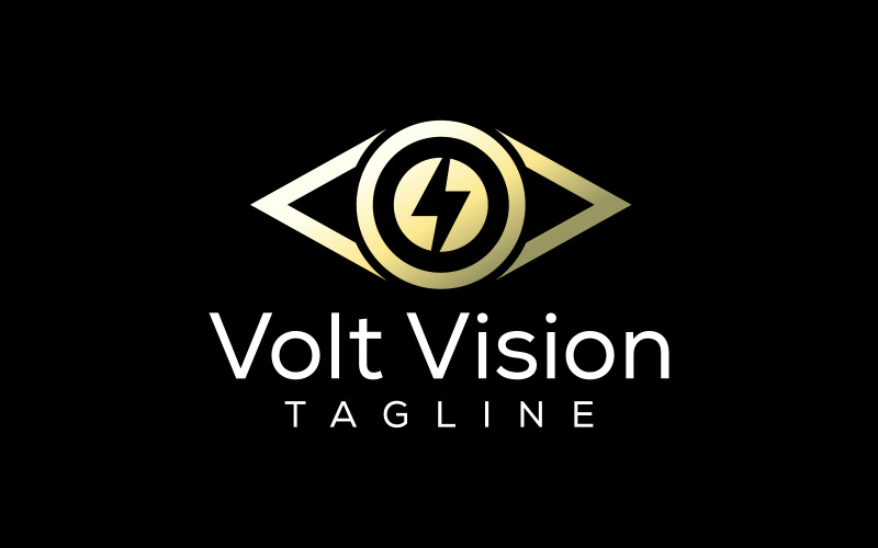 insight vision electric volt security eye shield logo design original