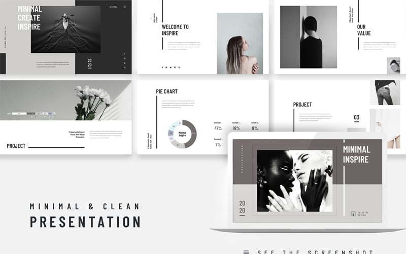 inspire minimal clean presentation powerpoint template original