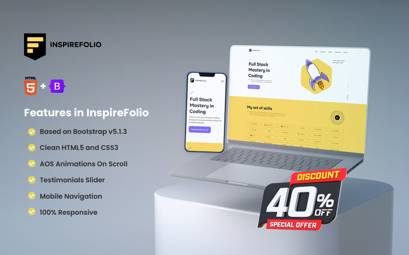 inspirefolio personal portfolio html template resume template original