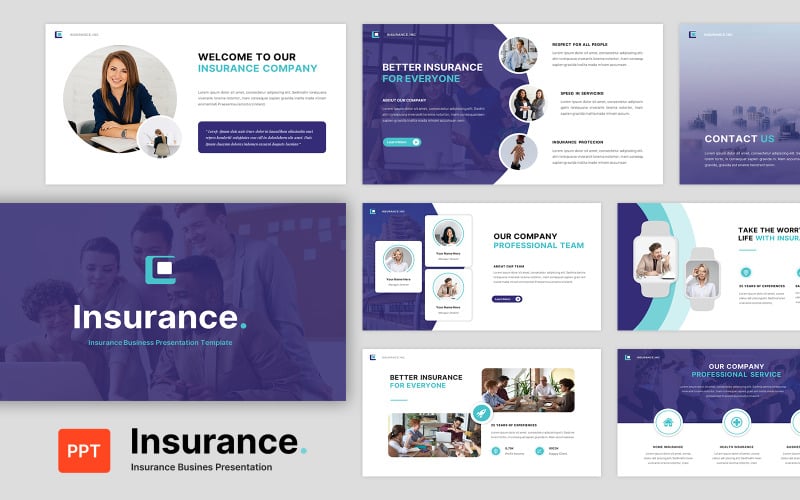 insurance business presentation powerpoint template original