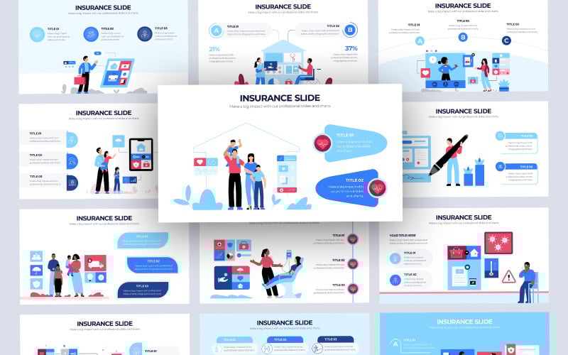 insurance vector infographic powerpoint template original