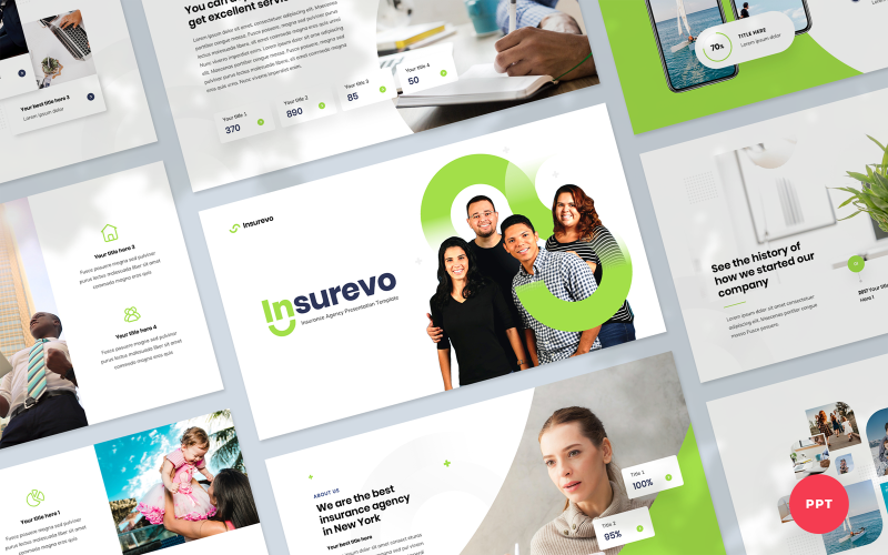 insurevo insurance agency presentation powerpoint template original