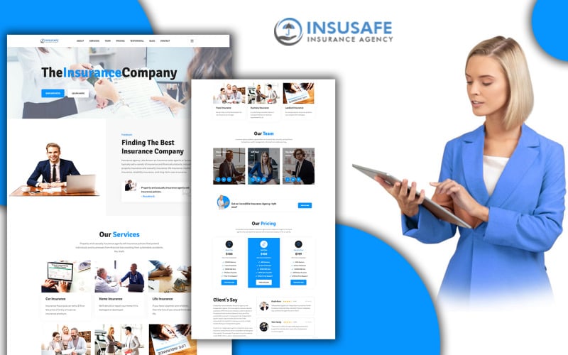 insusafe insurance package landing page html template original