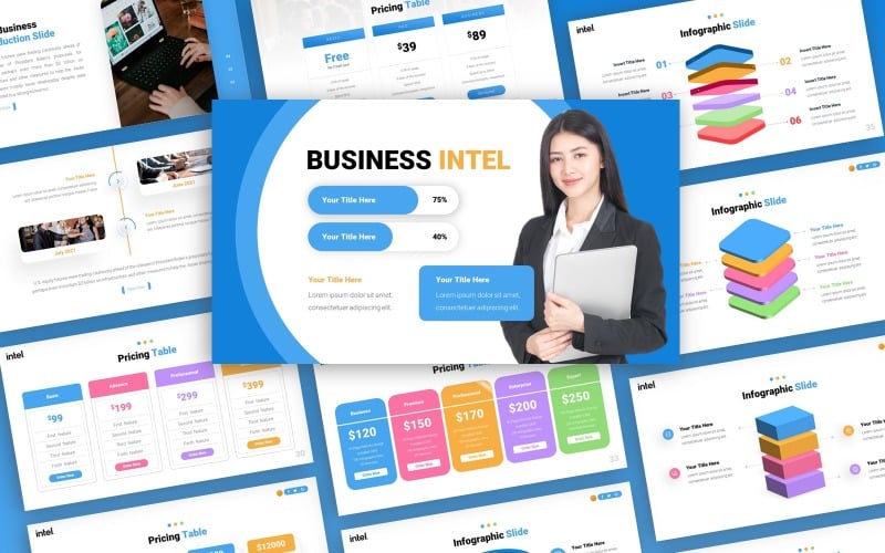 intel business multipurpose powerpoint template original