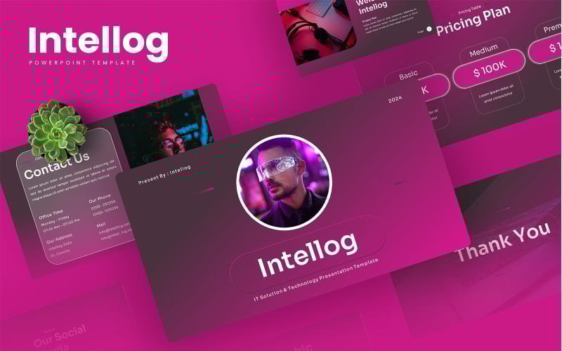 intellog it solution amp technology powerpoint template original