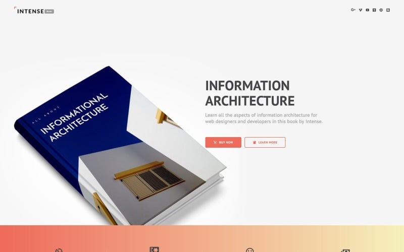 intense book landing page template original