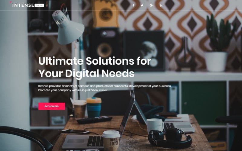 intense startup business modern html landing page template original