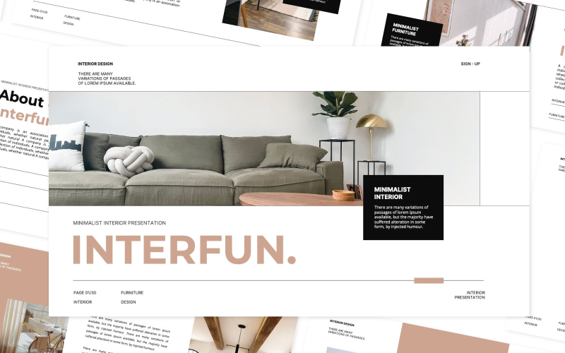 interfun minimalist interior presentation template original