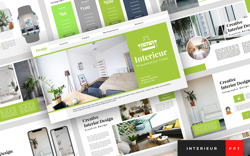 interieur interior design presentation powerpoint template original