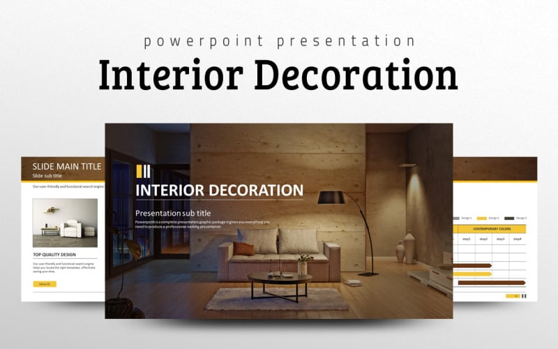 interior decoration ppt powerpoint template original