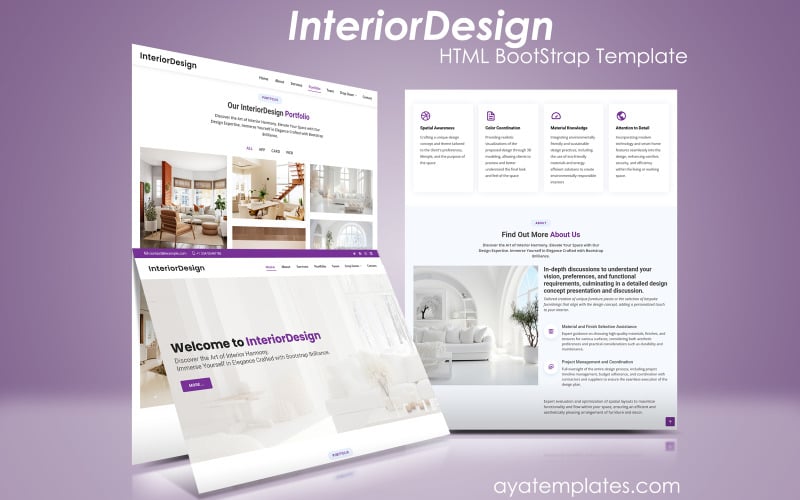 interiordesign bootstrap html landing template original