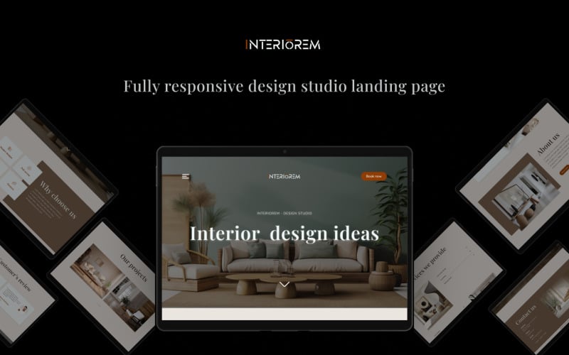 interiorem design studio landing page template original