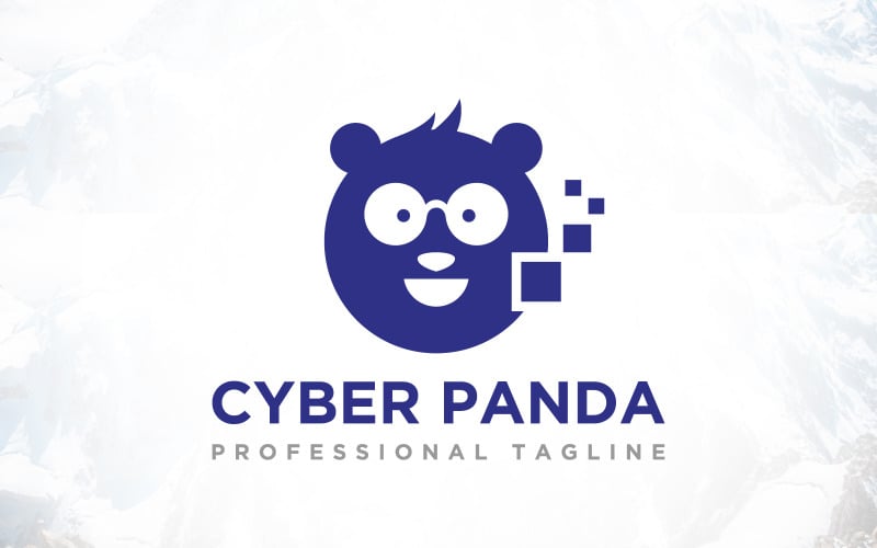 internet cyber technology panda logo design original