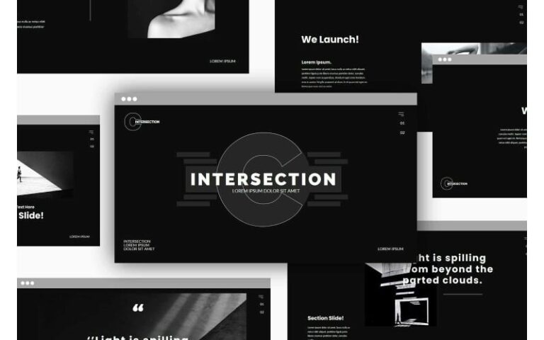 Intersection PowerPoint Presentation Template - Template Witch