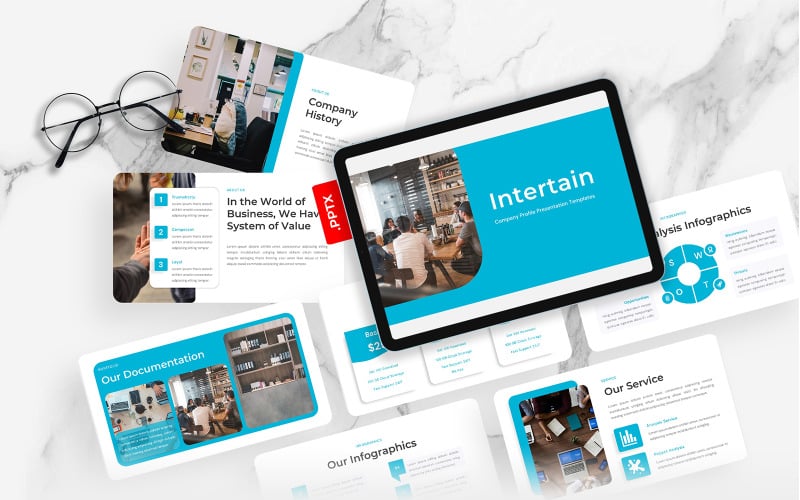 intertain company profile powerpoint template original