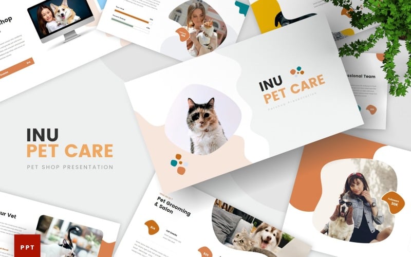 inu pet care powerpoint template original