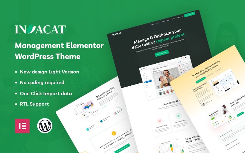 invacat management elementor wordpress theme original