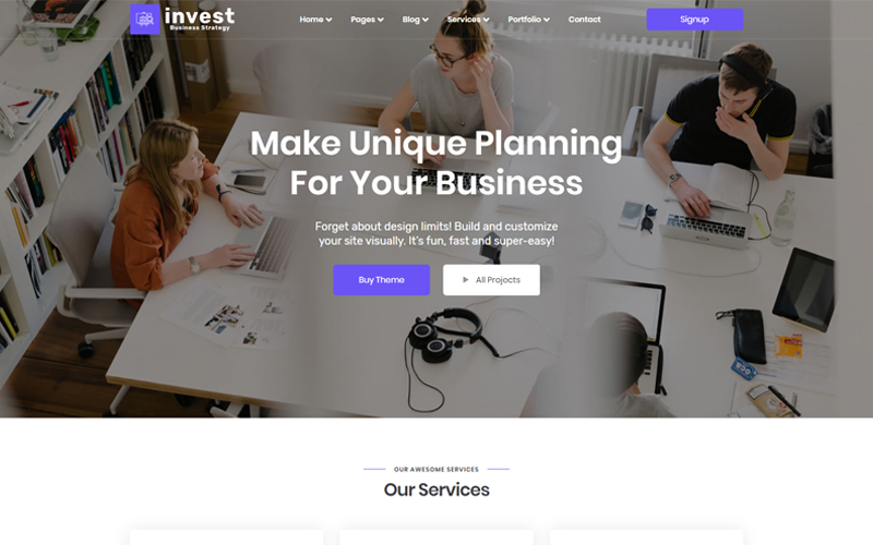 invest business amp digital agency landing page template original