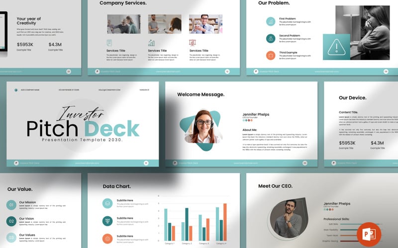 investor pitch deck layout presentation template original