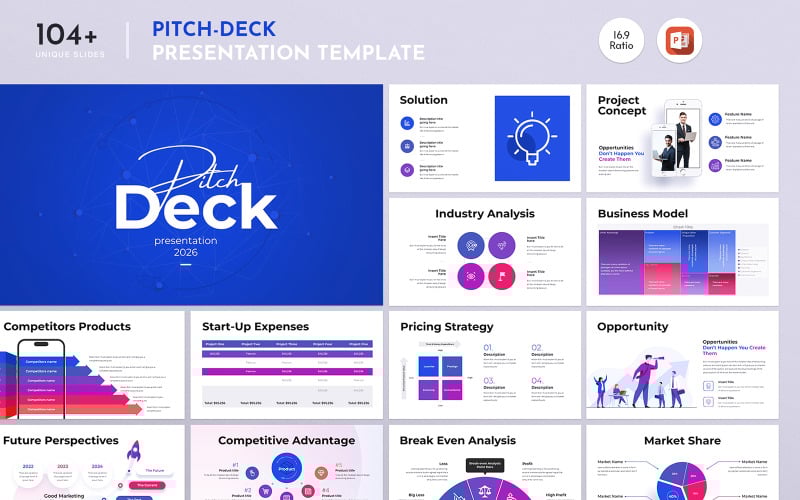 investor pitch deck powerpoint presentation template design original