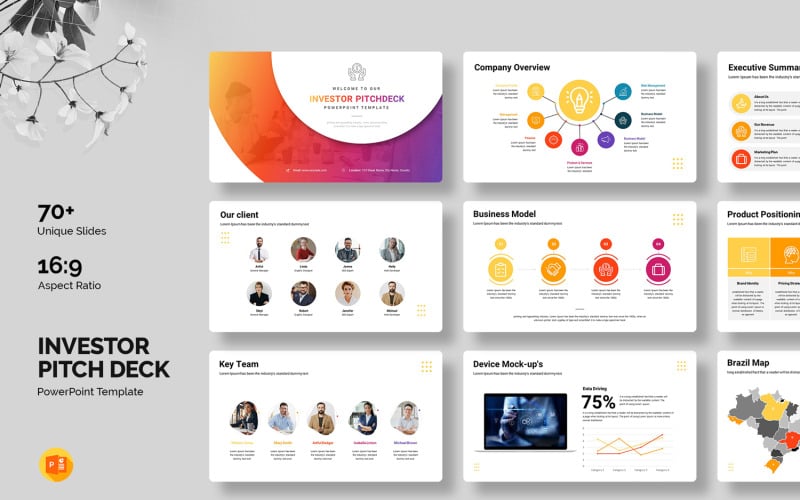 investor pitch deck powerpoint original
