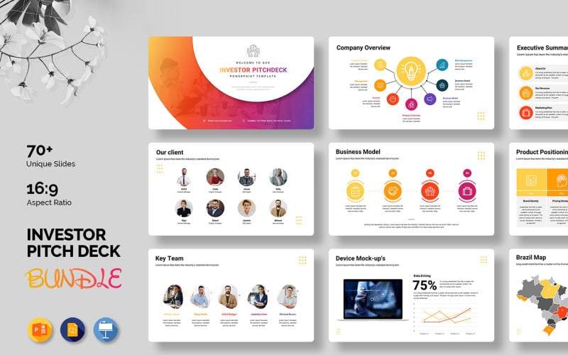 investor pitch deck presentation bundle original