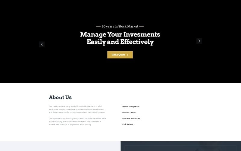 investro investment company html landing page template original