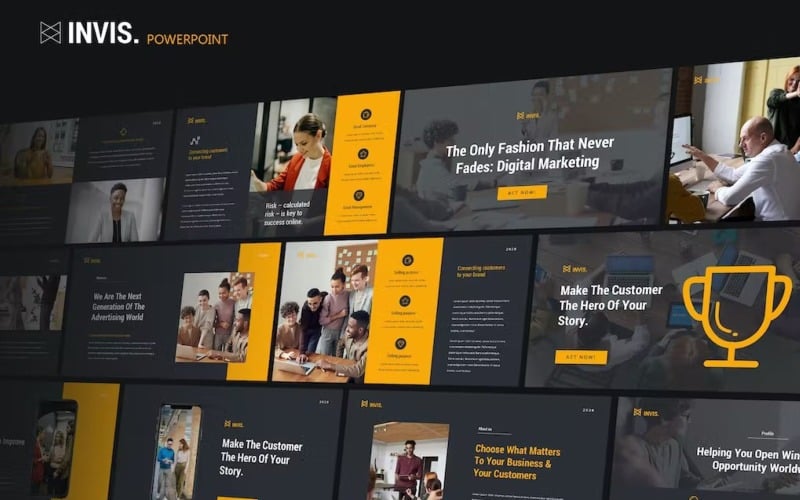 invis creative agency powerpoint template original