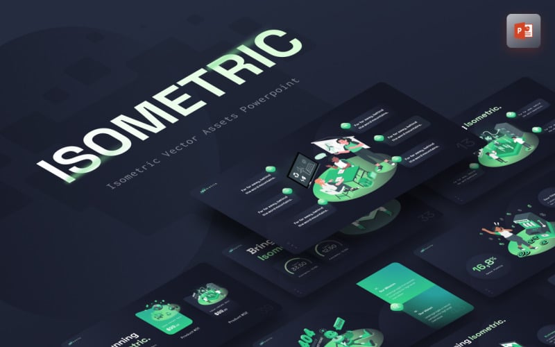 isometric vector asset creative powerpoint template original
