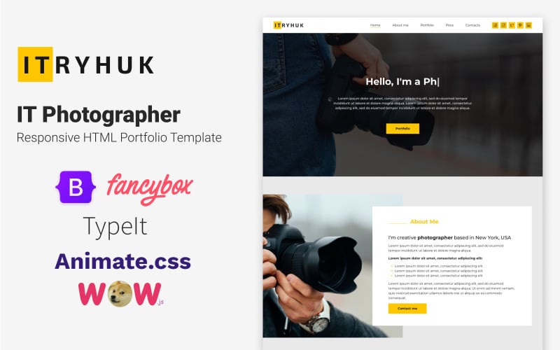 it photographer responsive html portfolio template original