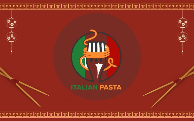 italian pasta logo design template original