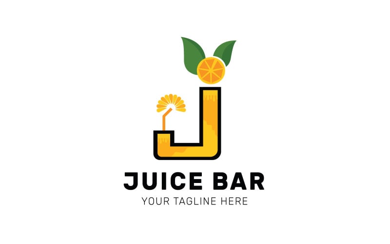 j letter juice bar logo design original