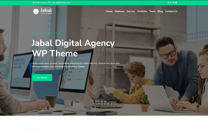 jabal digital agency one page wordpress theme original