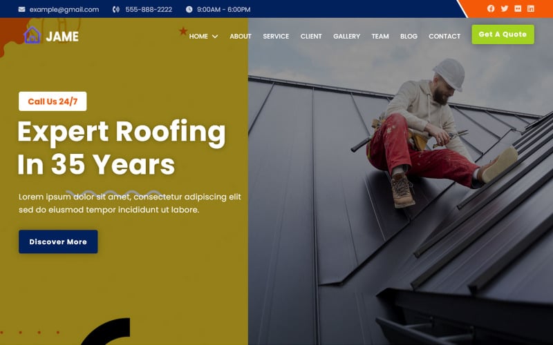 jame roofing amp plumbing html landing page template original