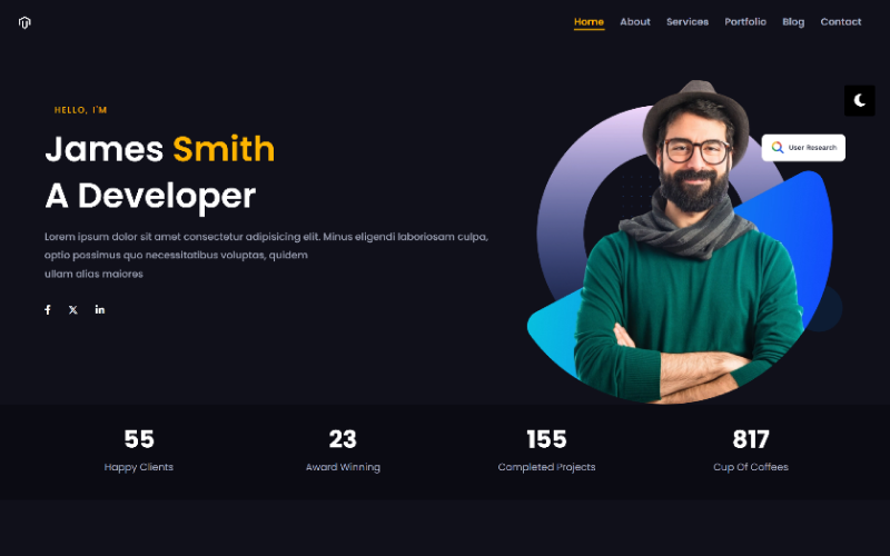 james smith personal portfolio template original