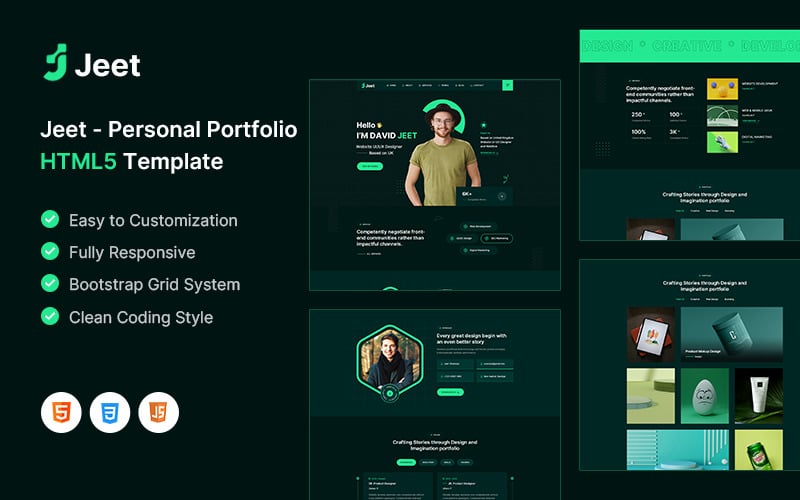 jeet personal portfolio landing page html template original
