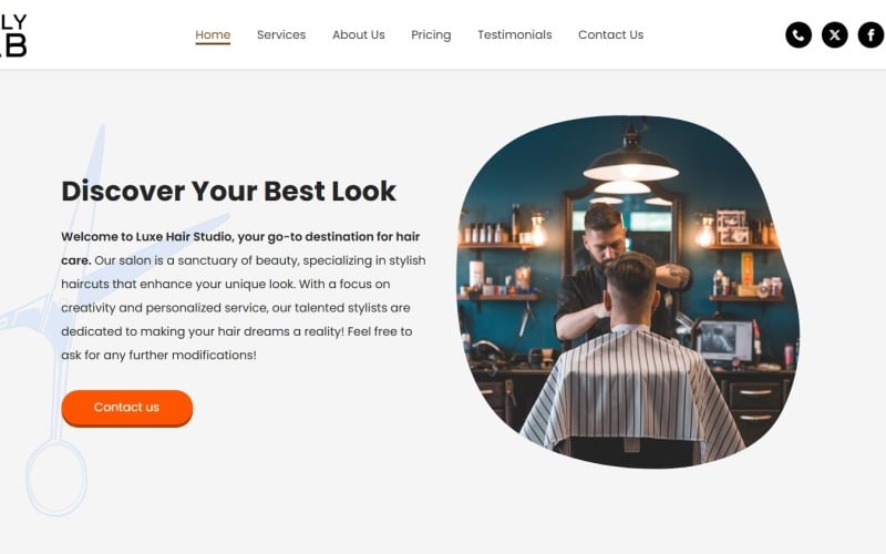 jelly lab barbershop html landing page template original