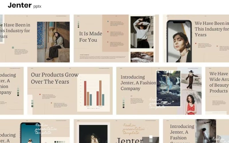 jenter aesthetic business pitch powerpoint original