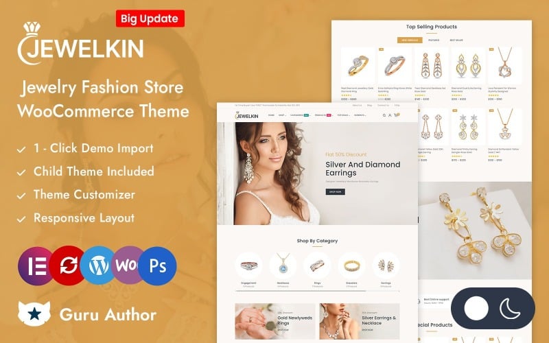 jewelkin jewelry fashion store elementor woocommerce responsive theme original