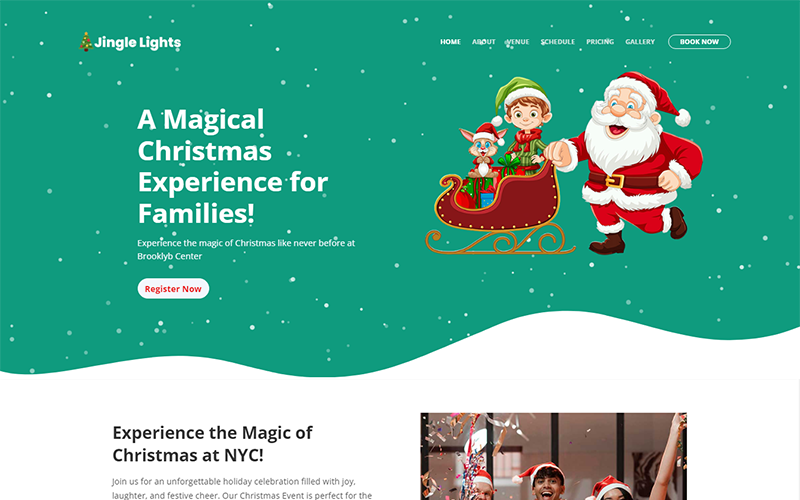 jingle lights christmas event website template original