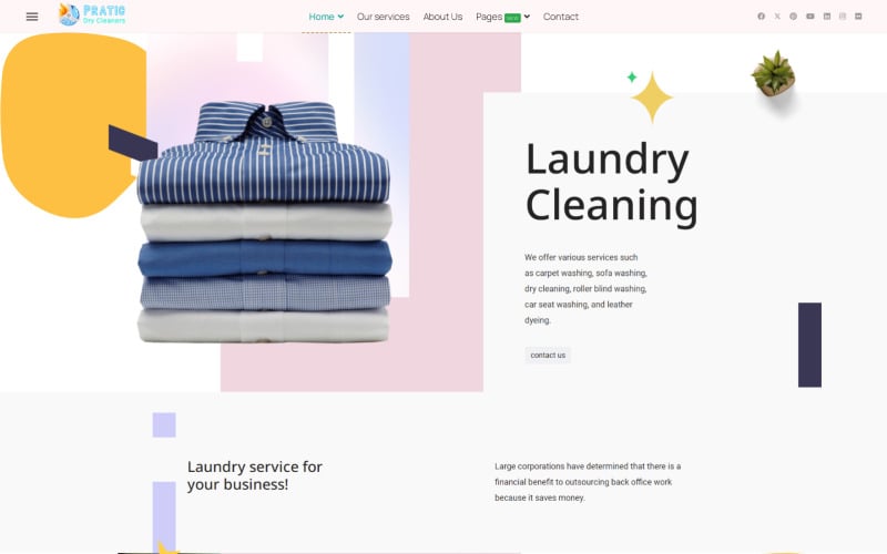 jl pratic dry cleaner laundry service joomla template original